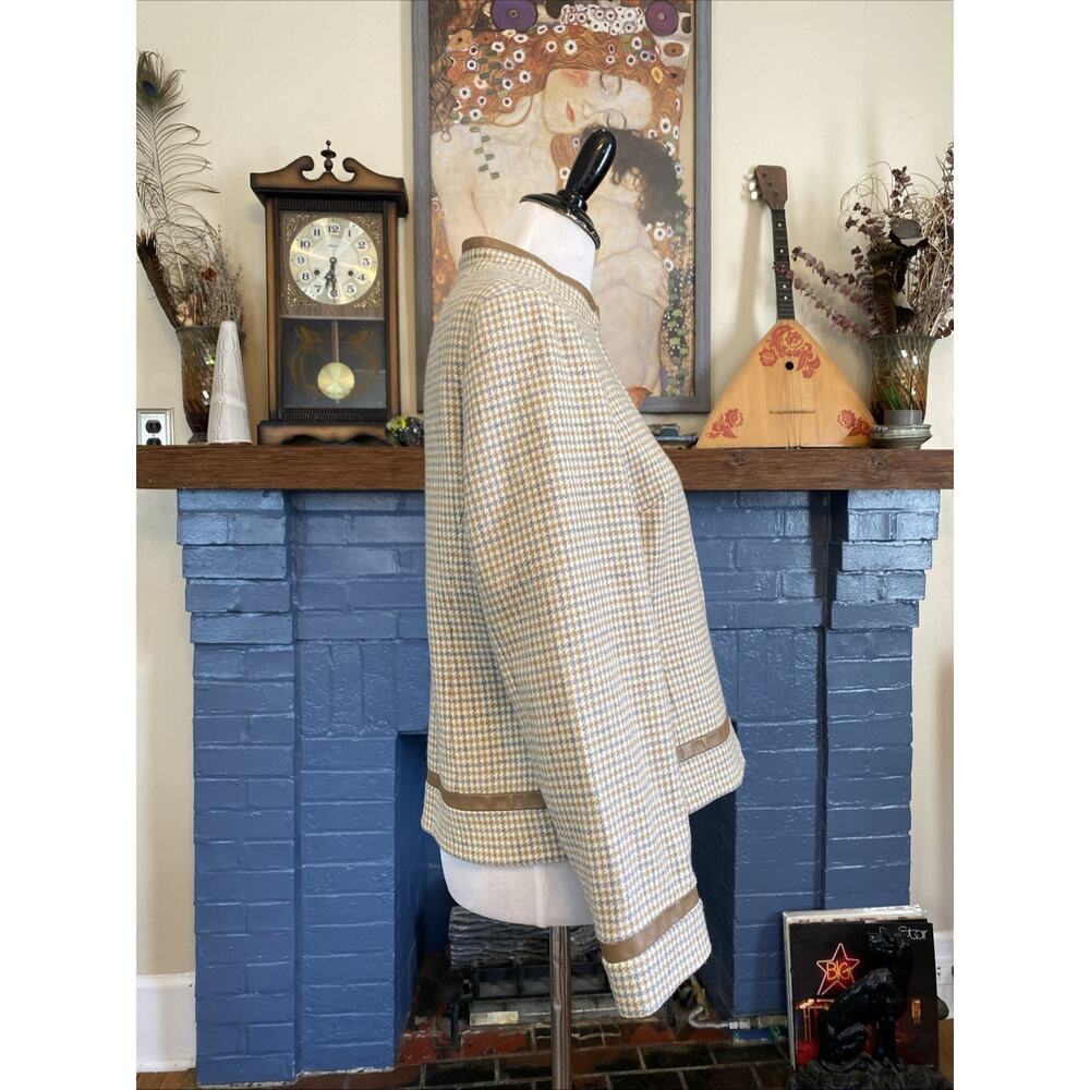 Pendleton Virgin Wool Jacket Petite 10 Beige Houn… - image 4